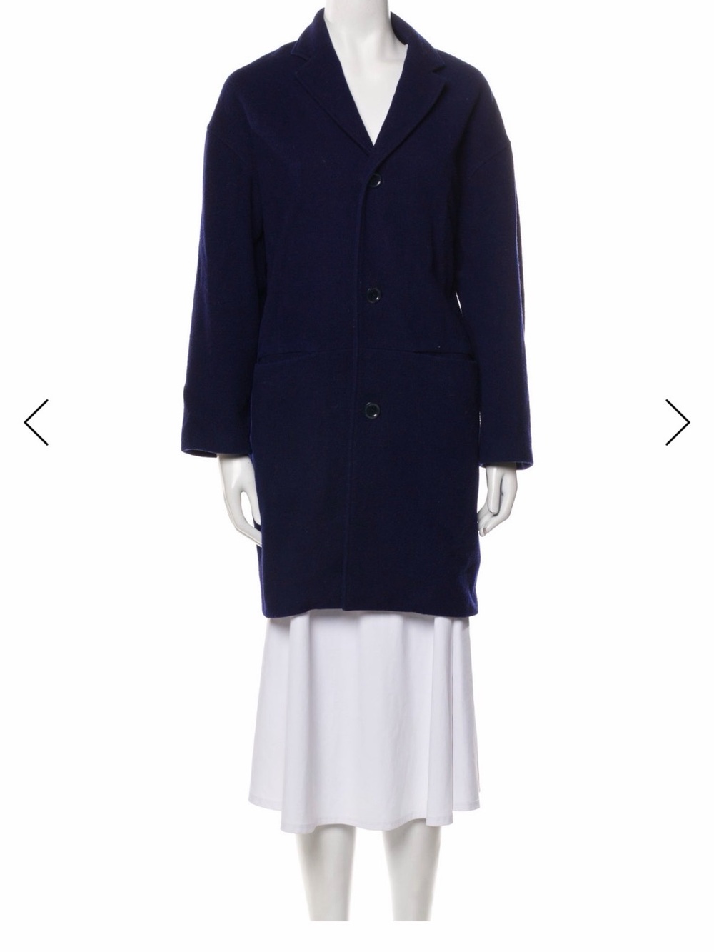 A.P.C. Navy Single-Breasted Wool Pea Coat